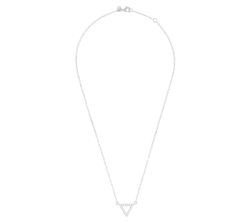 Diamonique Triangle Adjustable Necklace, Sterling Silver — View 6