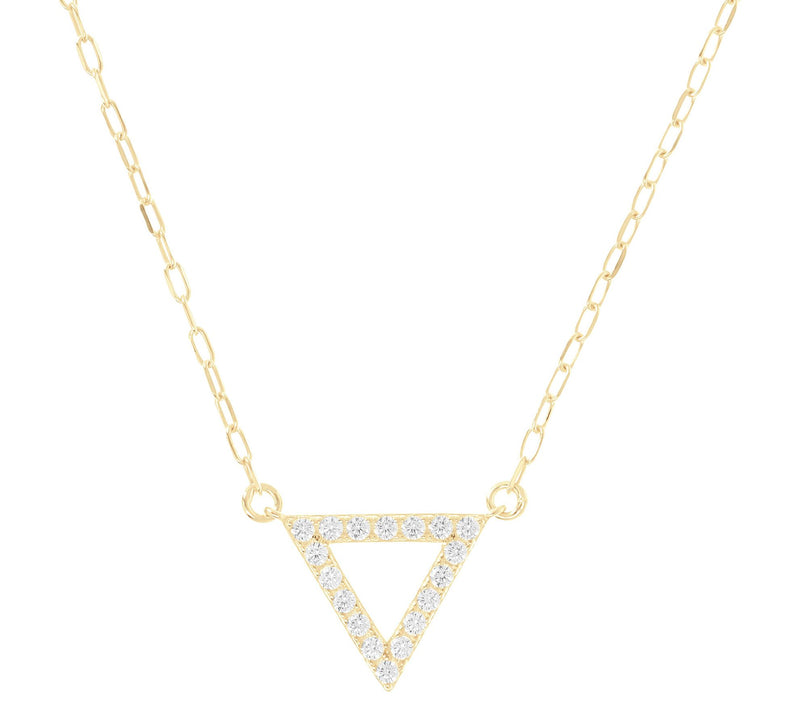 Diamonique Triangle Adjustable Necklace, Sterling Silver — View 5