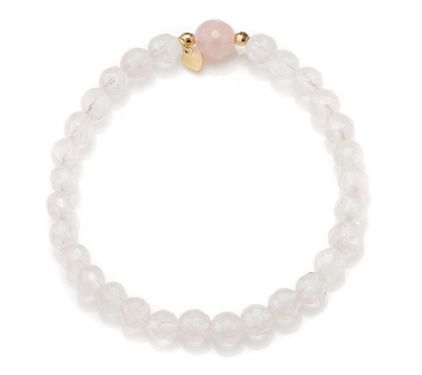Alkeme 10K Gold Eternal Love Rose Quartz Stretch Bracelet — Main view