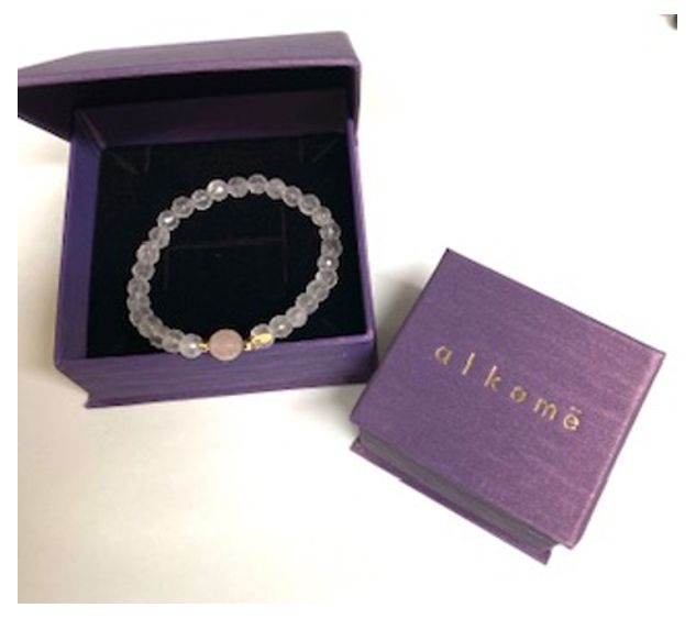 Alkeme 10K Gold Eternal Love Rose Quartz Stretch Bracelet — View 7