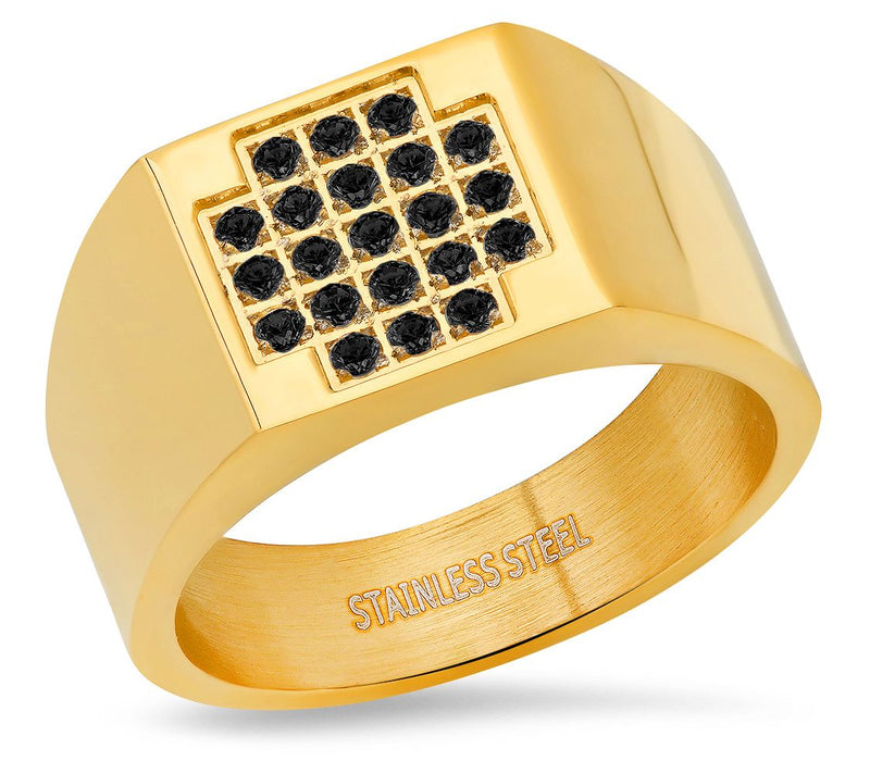 Steel by Design Men's Pave Cross Ring — View 9