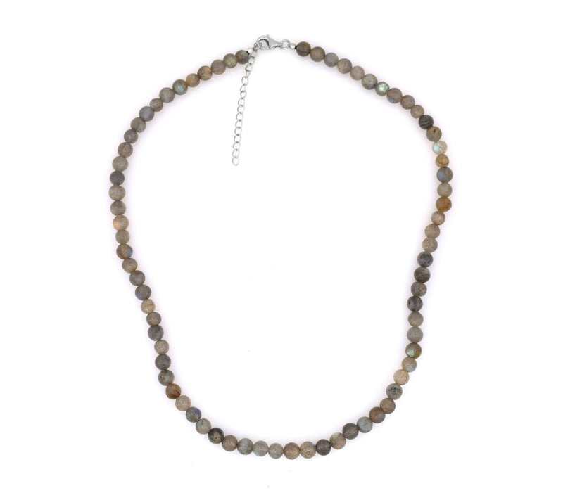 Sterling Silver Purple Turquoise Bead Necklace — View 4