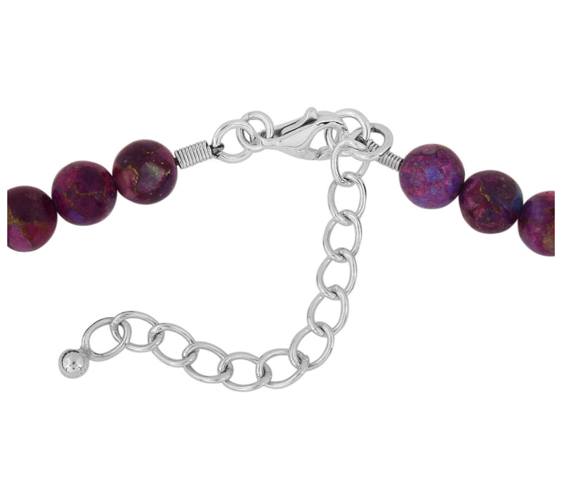 Sterling Silver Purple Turquoise Bead Necklace — View 8