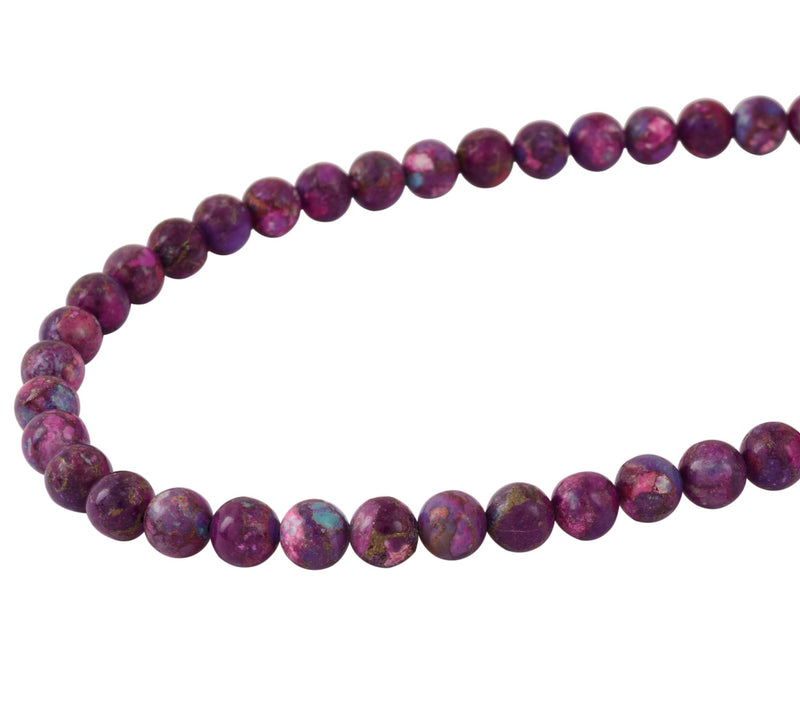 Sterling Silver Purple Turquoise Bead Necklace — View 6