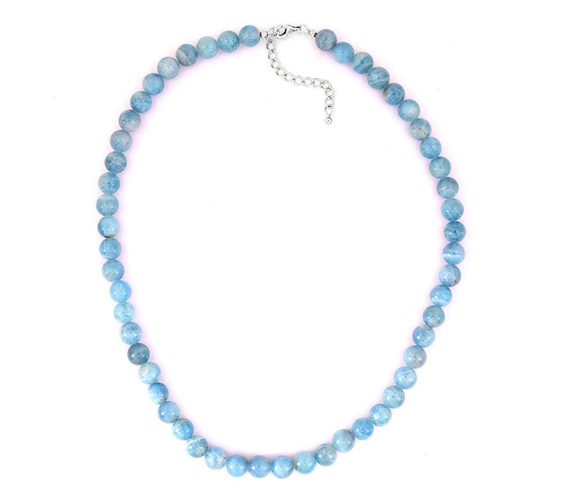Sterling Silver Milky Aquamarine Bead Necklace — Main view