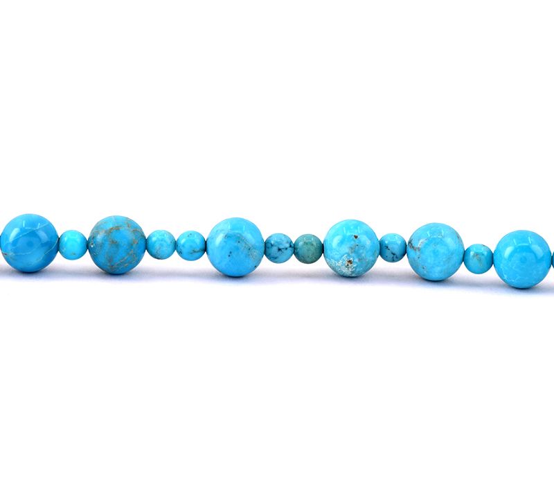 Sterling Silver Turquoise Bead Necklace — View 5
