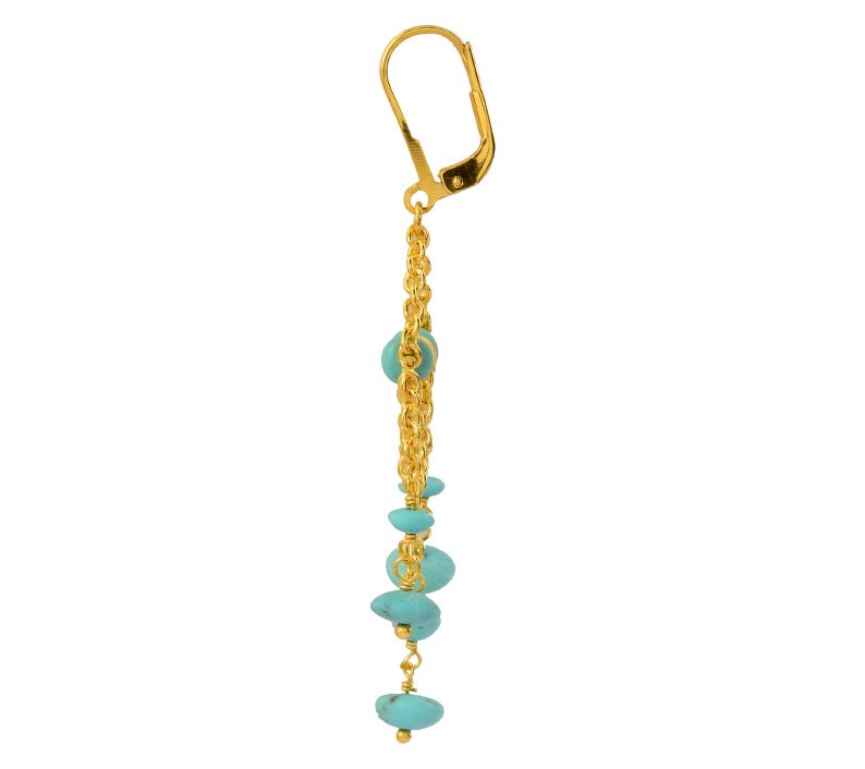 14K Gold-Plated Turquoise Chandelier Earrings — View 7