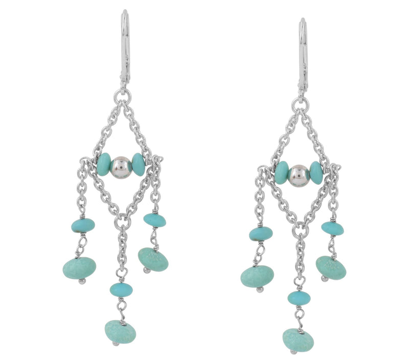 14K Gold-Plated Turquoise Chandelier Earrings — Main view