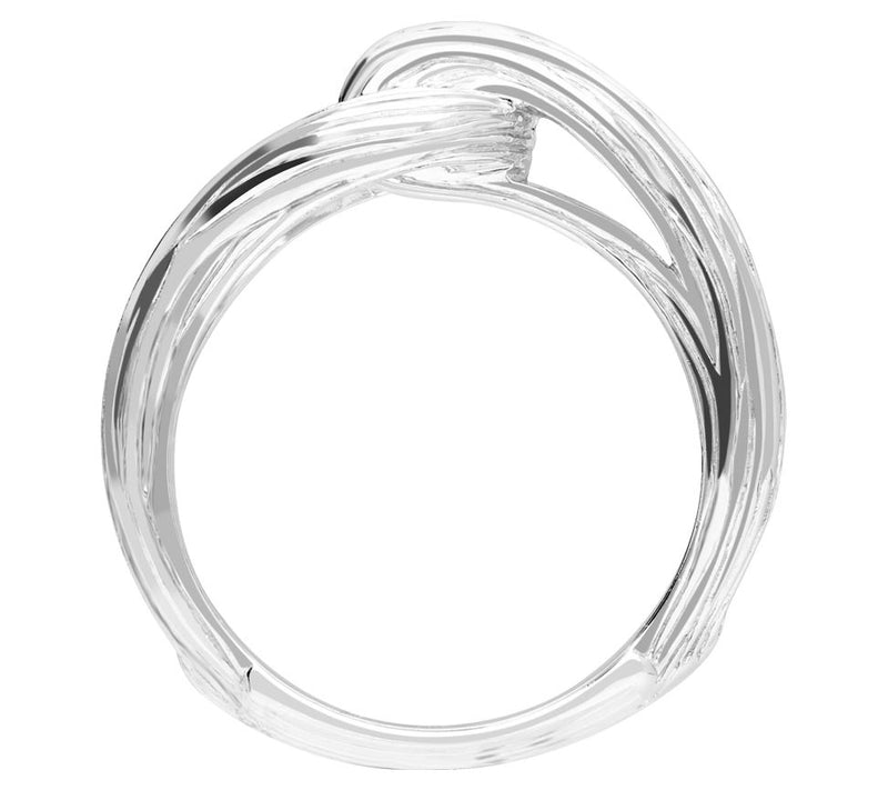 Ariva Sterling Silver Textured Interlocking Ring — View 2