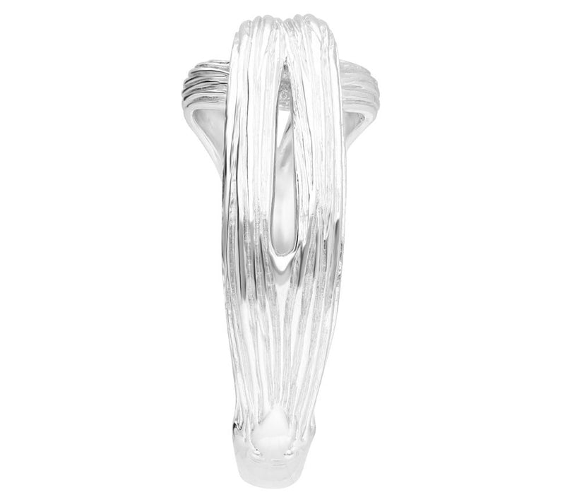 Ariva Sterling Silver Textured Interlocking Ring — View 3