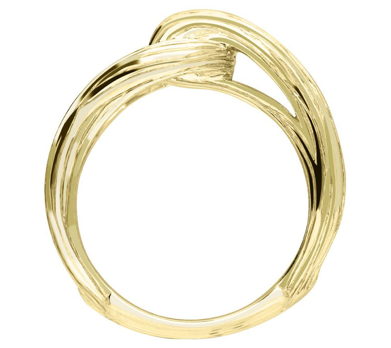 Ariva Sterling 14K Gold Gold Clad Textured Interlocking Ring — View 2