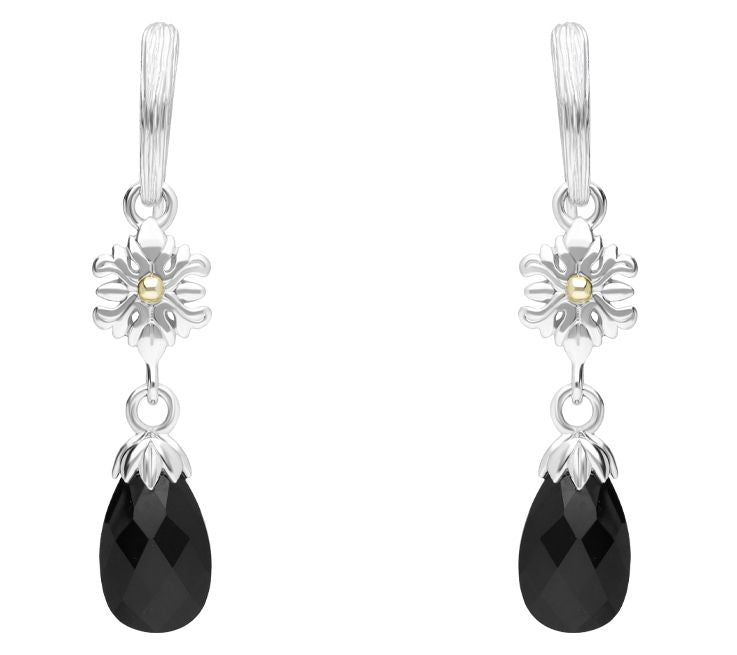 Ariva Sterling Silver Onyx Briolette Earrings — View 3