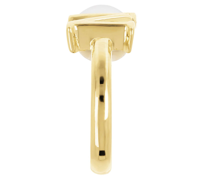 Honora Cultured Pearl Initial Cuff Ring, 14K Gold Plated — View 54