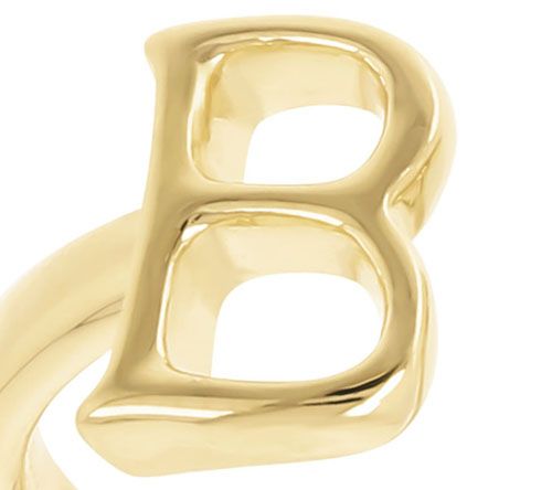 Honora Cultured Pearl Initial Cuff Ring, 14K Gold Plated — View 4