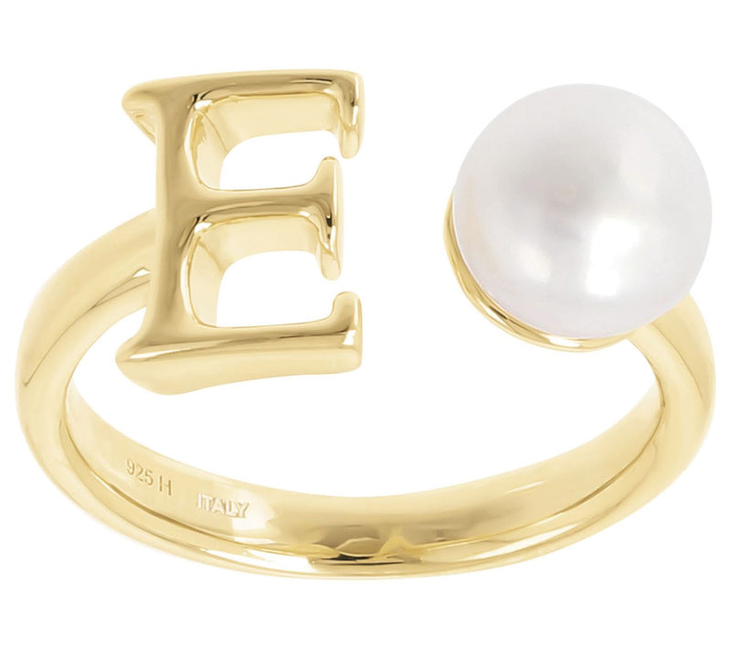 Honora Cultured Pearl Initial Cuff Ring, 14K Gold Plated — View 11