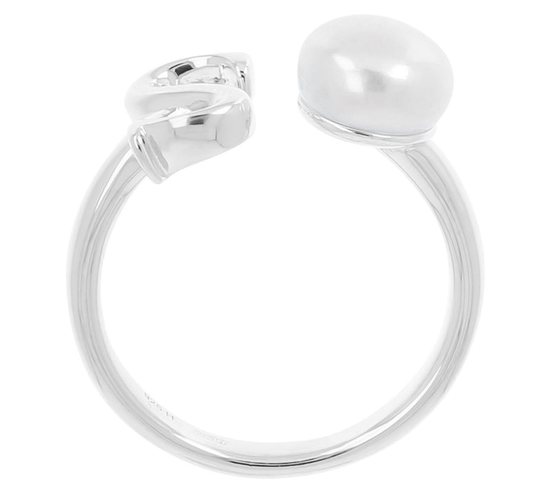 Honora Cultured Pearl Initial Cuff Ring, Sterli ng Silver — View 55