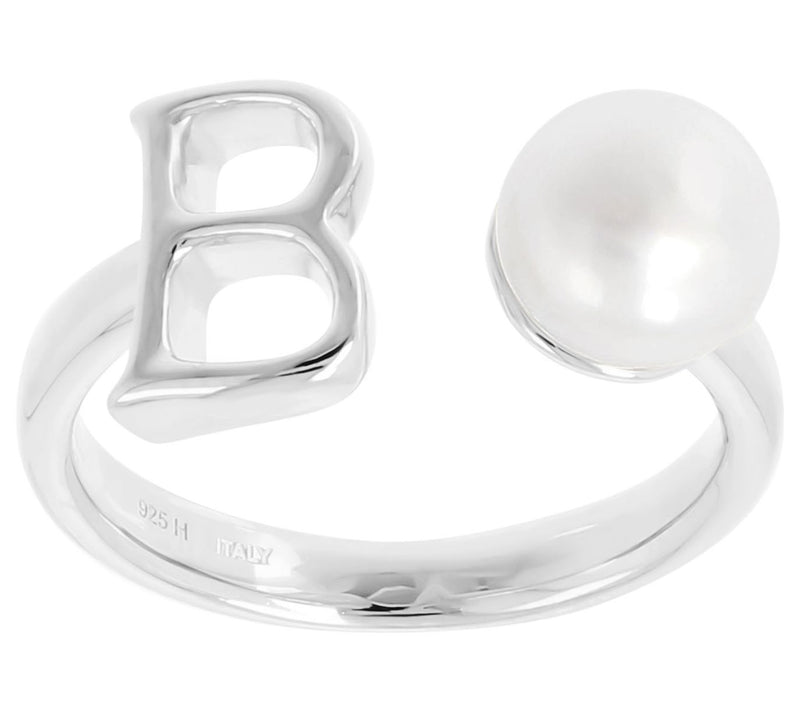 Honora Cultured Pearl Initial Cuff Ring, Sterli ng Silver — View 5