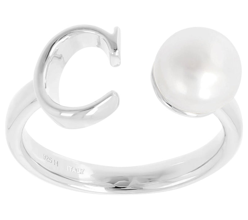 Honora Cultured Pearl Initial Cuff Ring, Sterli ng Silver — View 7