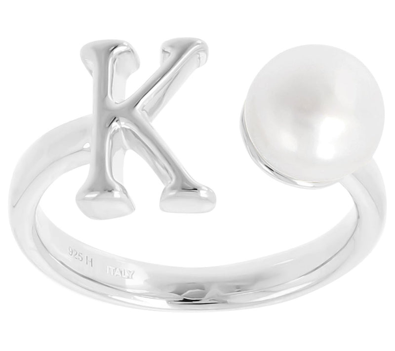 Honora Cultured Pearl Initial Cuff Ring, Sterli ng Silver — View 23