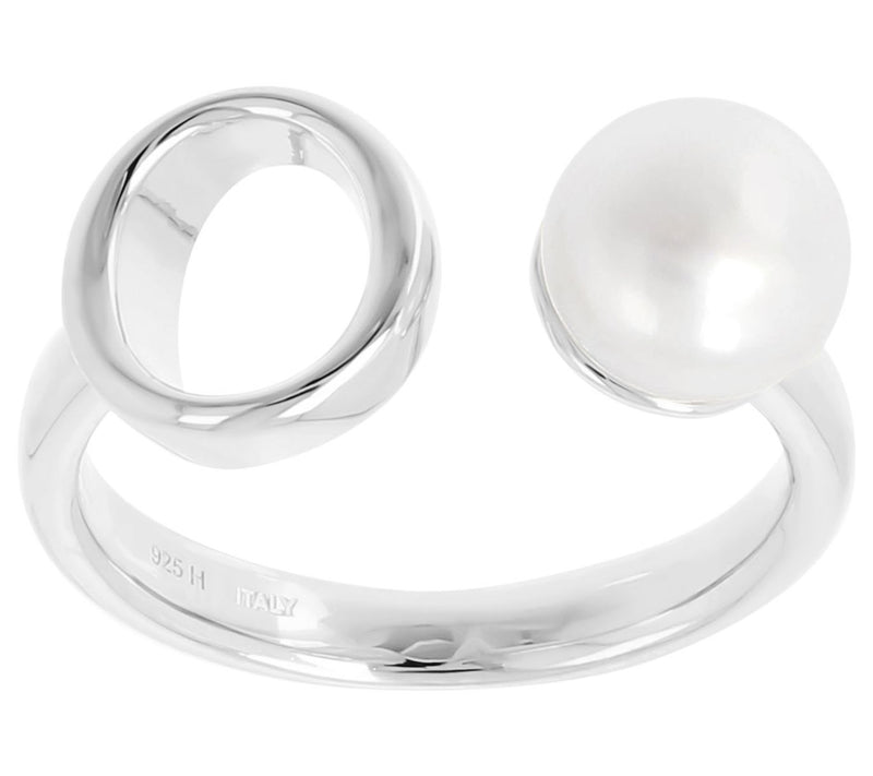 Honora Cultured Pearl Initial Cuff Ring, Sterli ng Silver — View 31