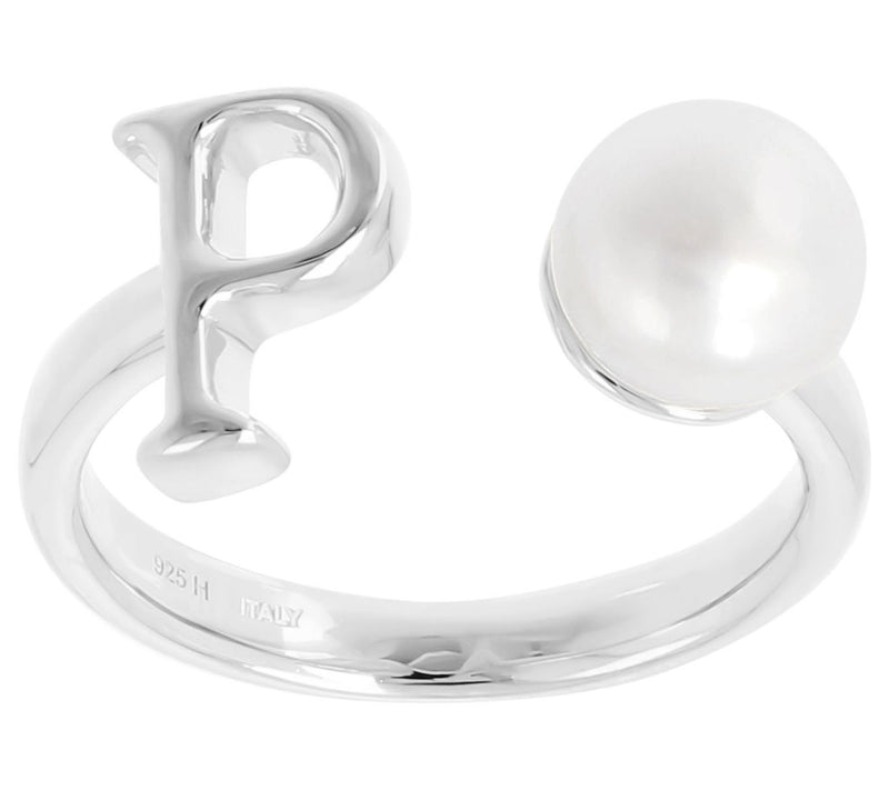 Honora Cultured Pearl Initial Cuff Ring, Sterli ng Silver — View 33
