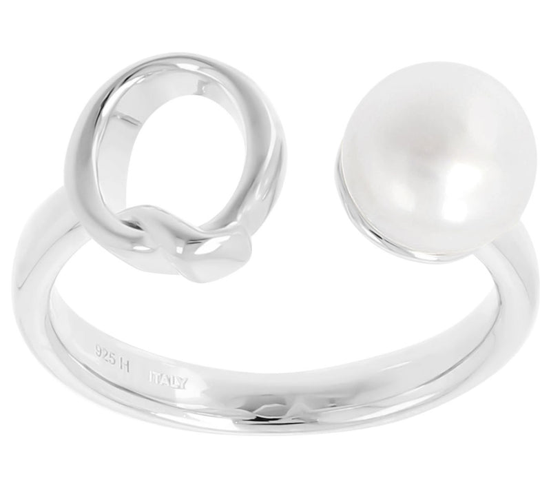 Honora Cultured Pearl Initial Cuff Ring, Sterli ng Silver — View 35