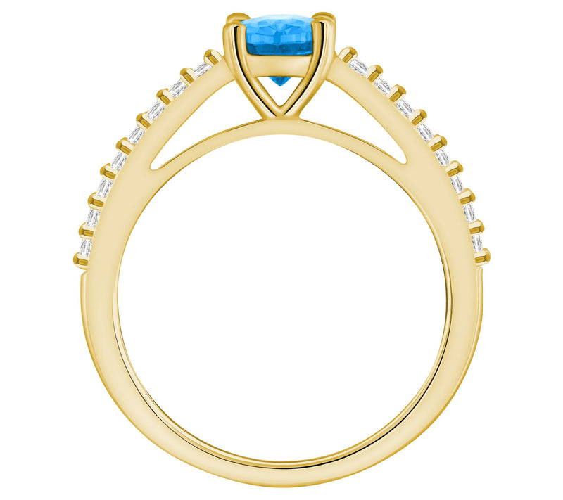 Affinity Gems Oval Gemstone & Diamond Ring, 14K Gold — View 14