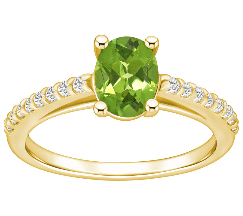Affinity Gems Oval Gemstone & Diamond Ring, 14K Gold — View 19