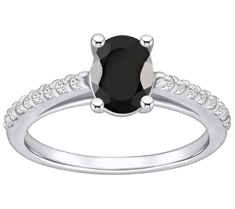 Affinity Gems Oval Gemstone & Diamond Ring, 14K White Gold — View 5