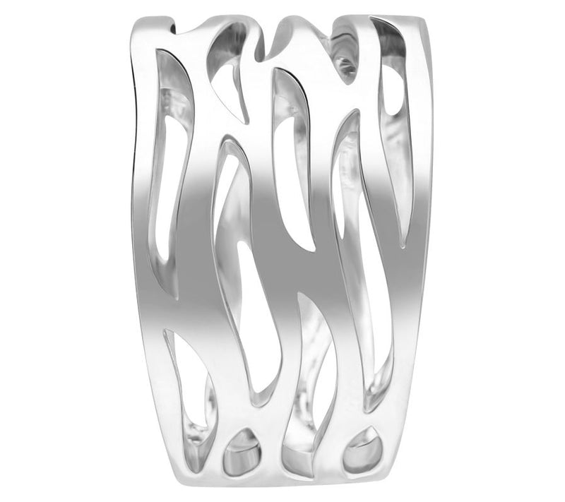 Ariva Sterling Silver Wave Band Ring — View 3