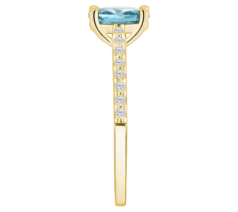 Affinity Gems Aquamarine & Diamond Ring, 14K Gold — View 7