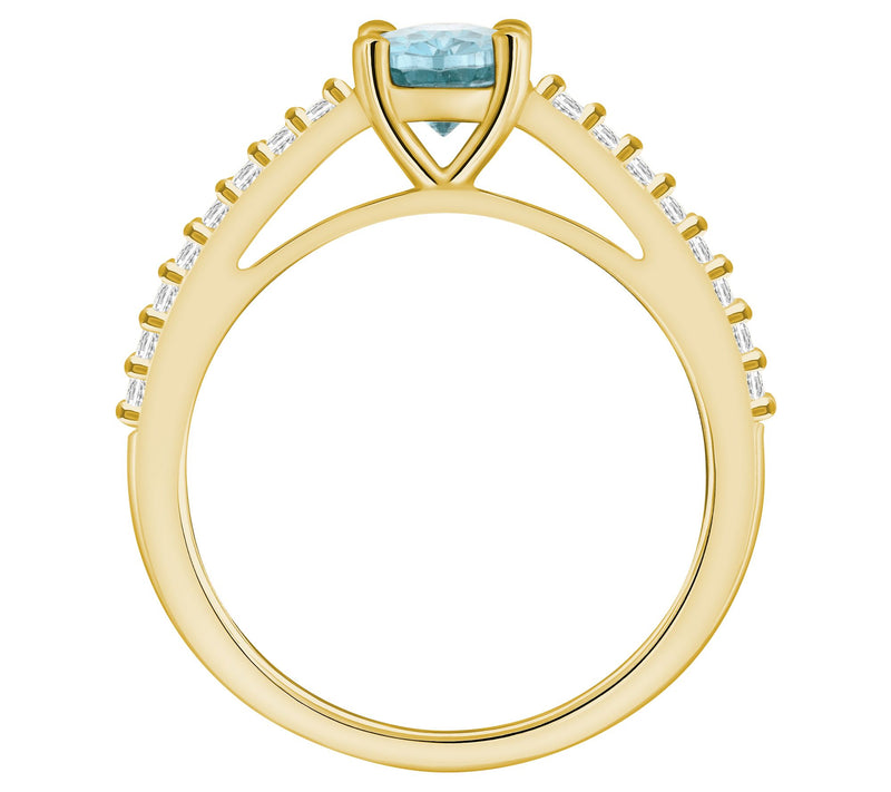Affinity Gems Aquamarine & Diamond Ring, 14K Gold — View 6