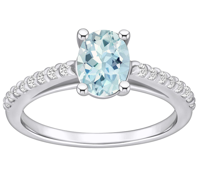 Affinity Gems Aquamarine & Diamond Ring, 14K Gold — Main view