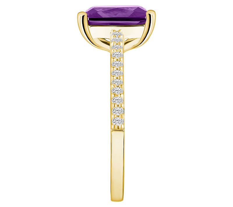Affinity Gems Emerald-Cut Gemstone & Diamond Ring, 14K Gold — View 11