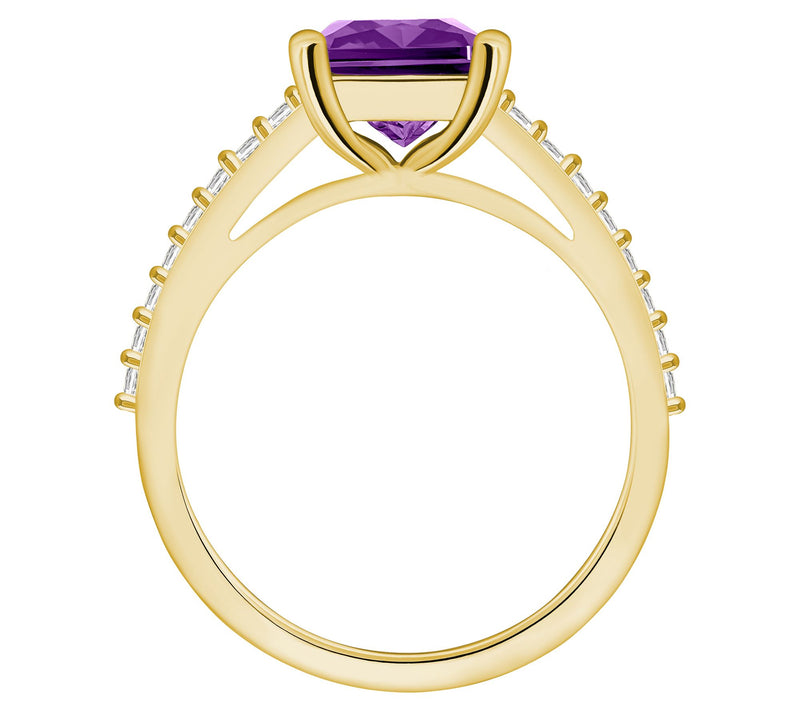 Affinity Gems Emerald-Cut Gemstone & Diamond Ring, 14K Gold — View 10