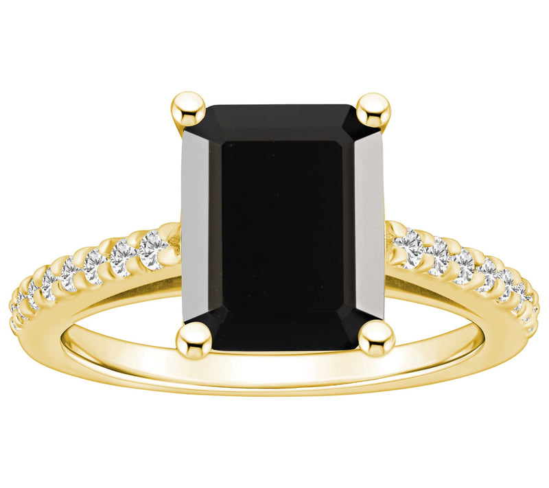 Affinity Gems Emerald-Cut Gemstone & Diamond Ring, 14K Gold — View 5