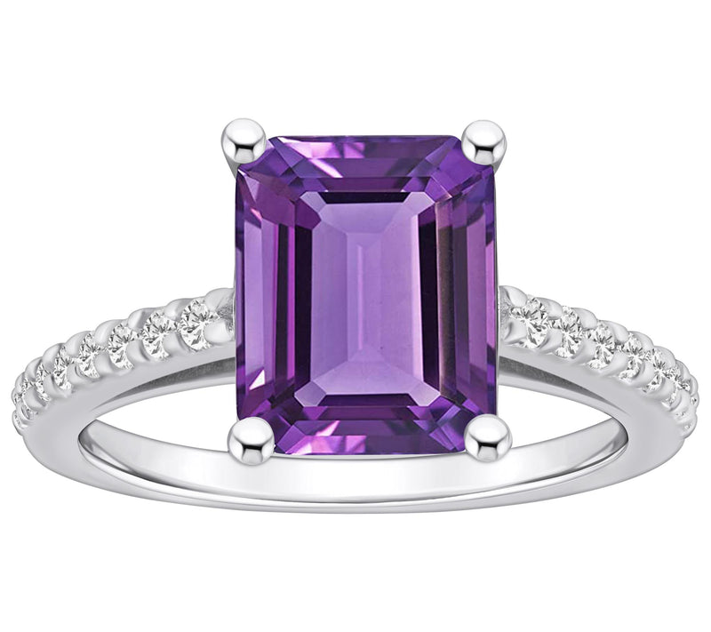 Affinity Gems Gemstone & Diamond Ring, 14K White Gold — Main view