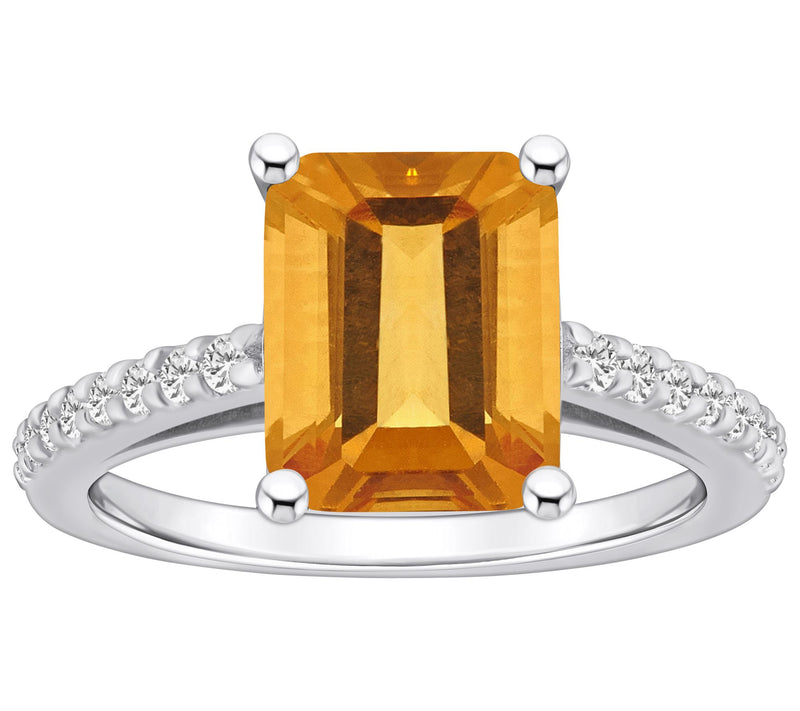 Affinity Gems Gemstone & Diamond Ring, 14K White Gold — View 15
