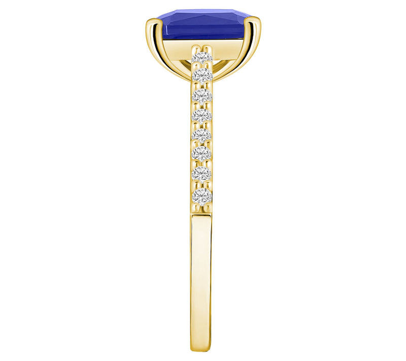 Affinity Gems Emerald-Cut Tanzanite & Diamond Ring, 14K Gold — View 7