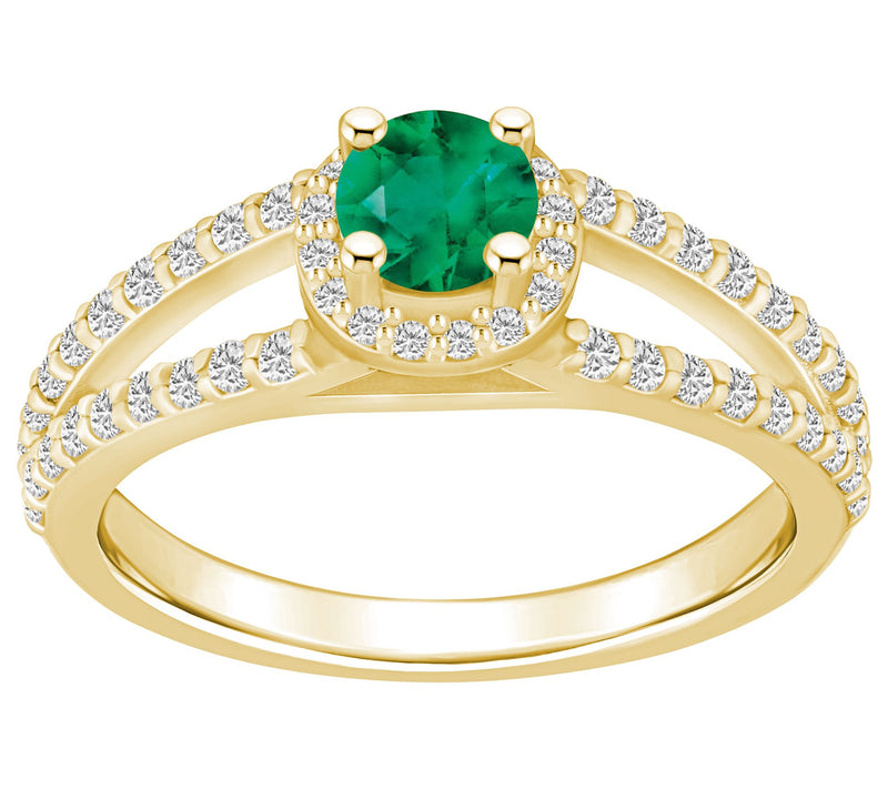 Affinity Gems Precious Gemstone & Diamond Halo Ring, 14K Gold — View 3