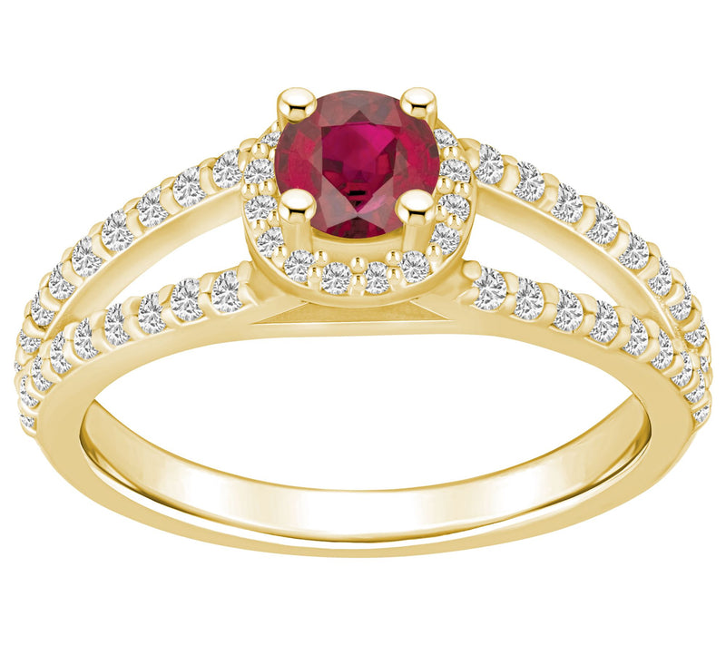 Affinity Gems Precious Gemstone & Diamond Halo Ring, 14K Gold — View 11