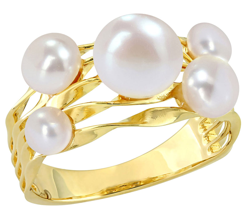 Affinity Cultured Pearl Coil Ring, 18K Gold Plated — Main view