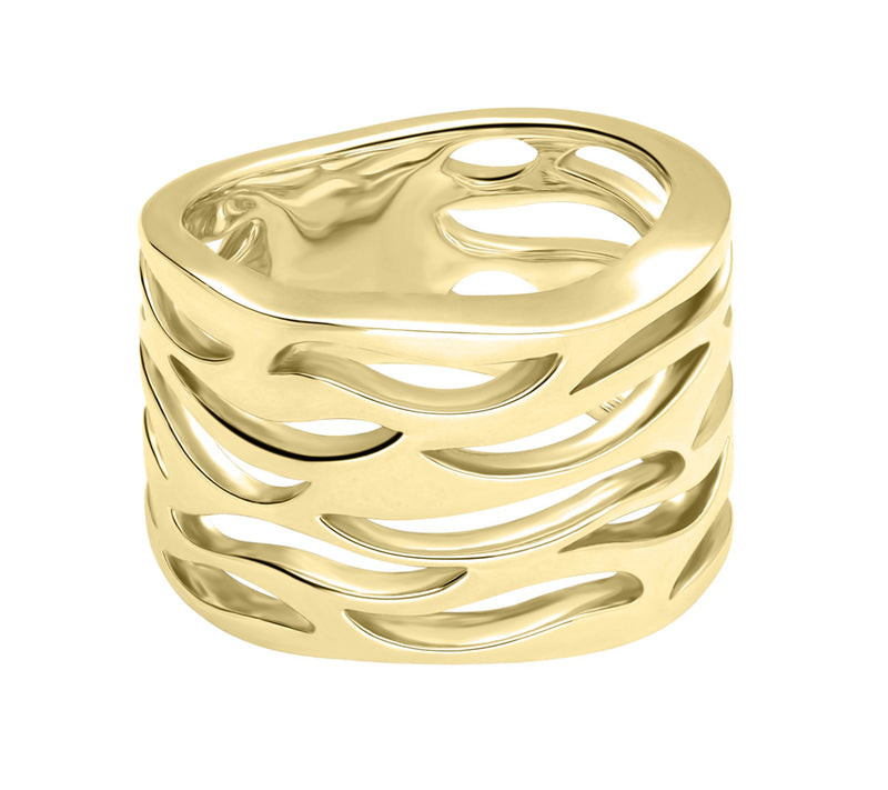 Ariva 14K Gold Clad Wave Band Ring — Main view
