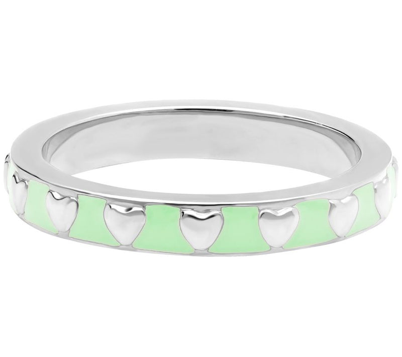 Elyse Ryan Sterling Silver Enamel Heart Stack R ing — View 5