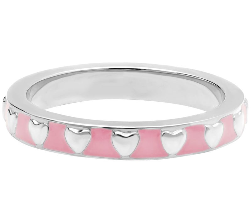 Elyse Ryan Sterling Silver Enamel Heart Stack R ing — View 7