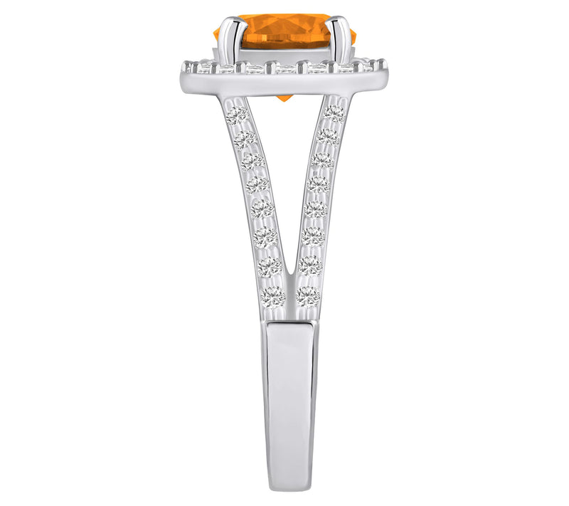 Affinity Gems Round Gemstone & Diamond Ring, 14K White Gold — View 13