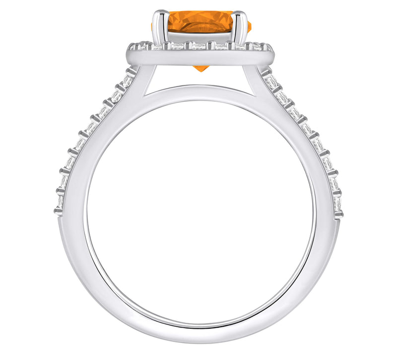 Affinity Gems Round Gemstone & Diamond Ring, 14K White Gold — View 12