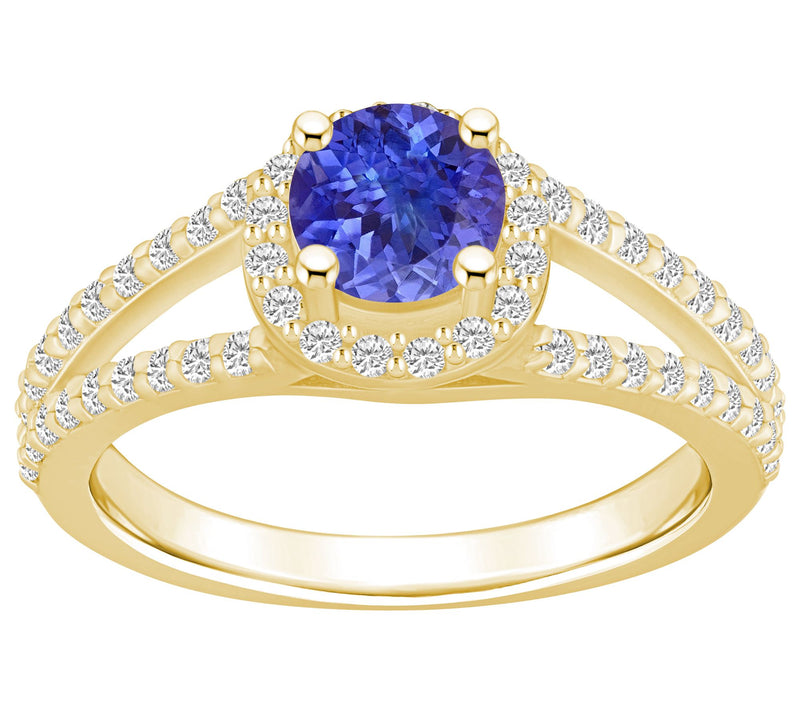 Affinity Gems Tanzanite & 0.45 cttw Diamond Rin, 14K Gold — View 5