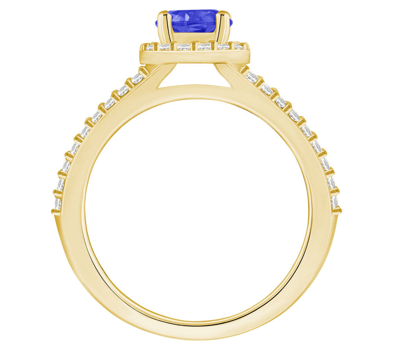 Affinity Gems Tanzanite & 0.45 cttw Diamond Rin, 14K Gold — View 6