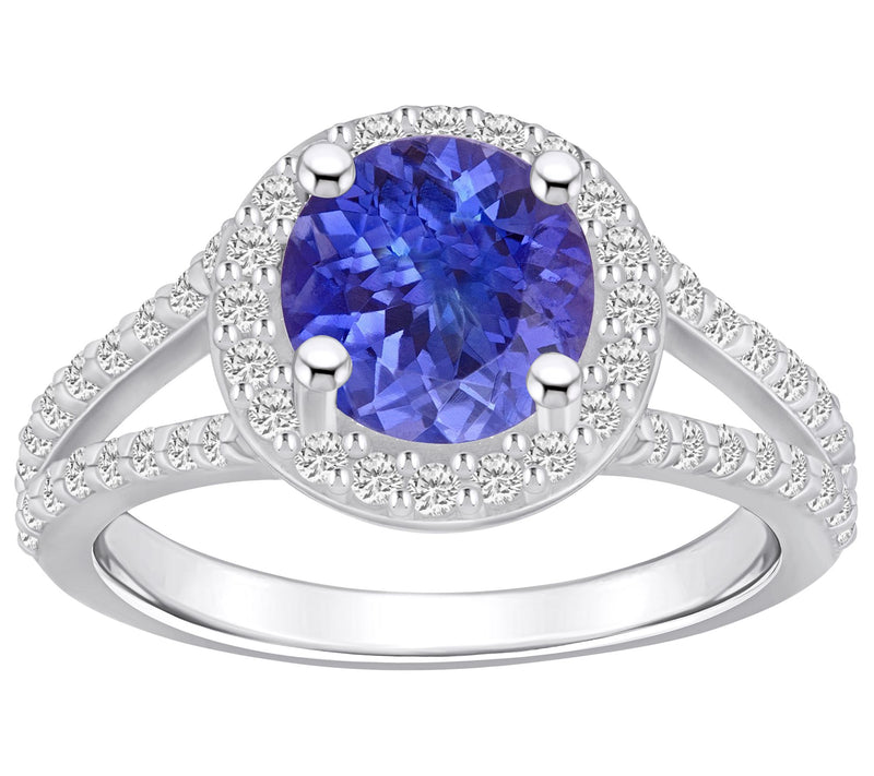Affinity Gems 2.00 cttw Tanzanite & Diamond Ring, 14K Gold — View 3